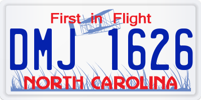 NC license plate DMJ1626