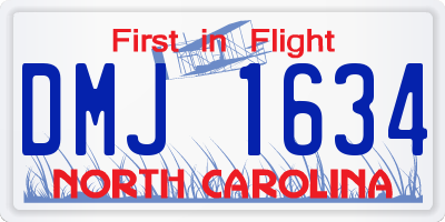 NC license plate DMJ1634