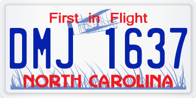 NC license plate DMJ1637