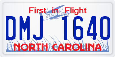 NC license plate DMJ1640