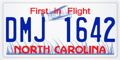 NC license plate DMJ1642