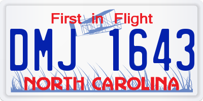 NC license plate DMJ1643