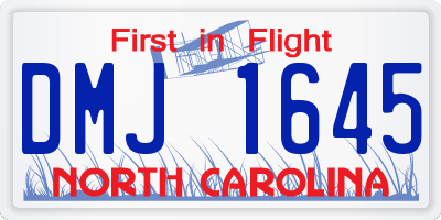 NC license plate DMJ1645