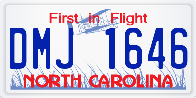 NC license plate DMJ1646