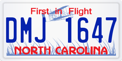NC license plate DMJ1647