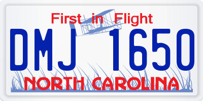 NC license plate DMJ1650