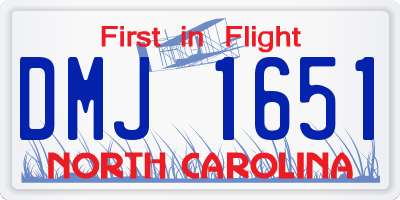 NC license plate DMJ1651