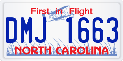 NC license plate DMJ1663