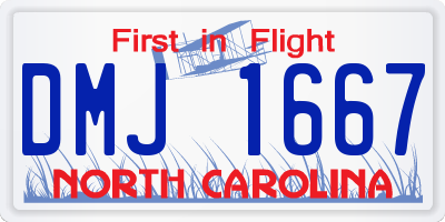 NC license plate DMJ1667