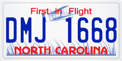 NC license plate DMJ1668