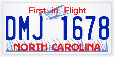 NC license plate DMJ1678
