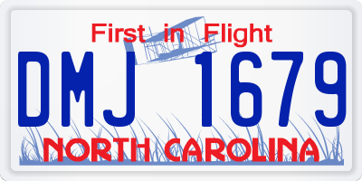NC license plate DMJ1679