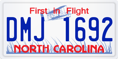 NC license plate DMJ1692