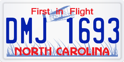 NC license plate DMJ1693