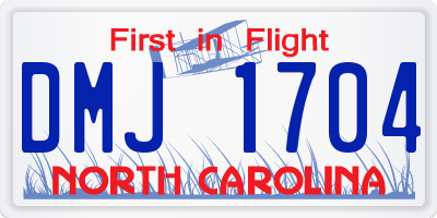 NC license plate DMJ1704