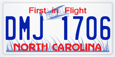 NC license plate DMJ1706