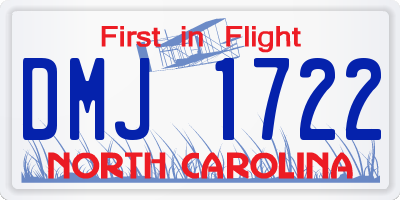NC license plate DMJ1722