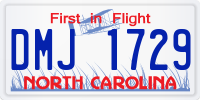 NC license plate DMJ1729