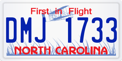 NC license plate DMJ1733