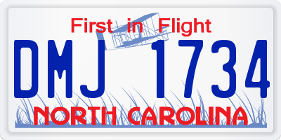 NC license plate DMJ1734