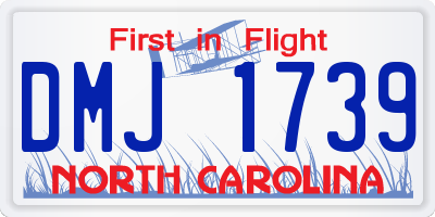 NC license plate DMJ1739