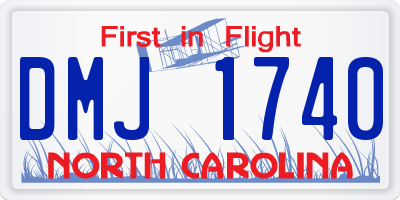 NC license plate DMJ1740