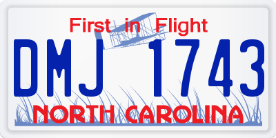NC license plate DMJ1743
