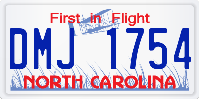 NC license plate DMJ1754