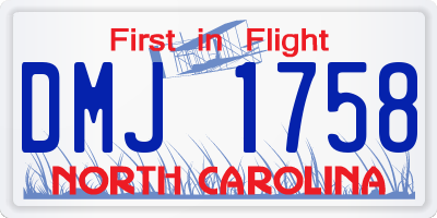 NC license plate DMJ1758