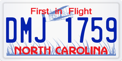NC license plate DMJ1759