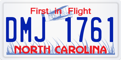 NC license plate DMJ1761