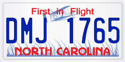 NC license plate DMJ1765