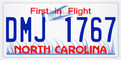 NC license plate DMJ1767