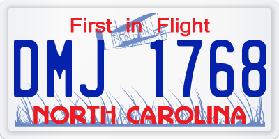 NC license plate DMJ1768
