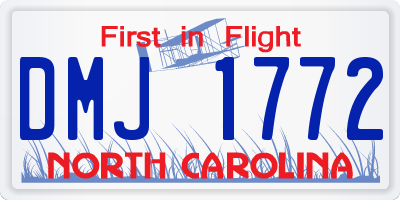 NC license plate DMJ1772
