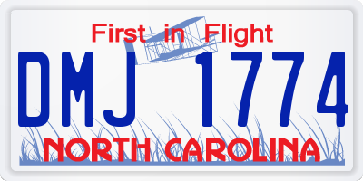 NC license plate DMJ1774