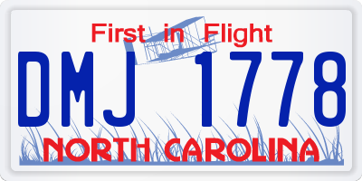 NC license plate DMJ1778