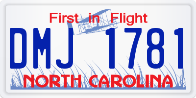 NC license plate DMJ1781
