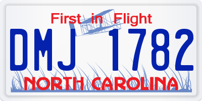 NC license plate DMJ1782