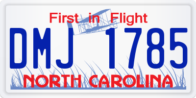 NC license plate DMJ1785