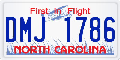 NC license plate DMJ1786