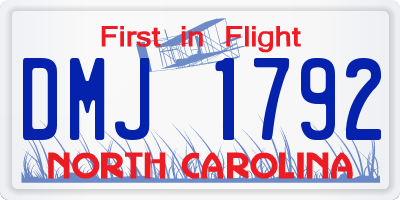 NC license plate DMJ1792