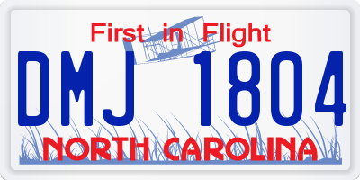 NC license plate DMJ1804