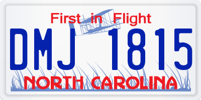 NC license plate DMJ1815