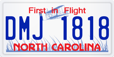 NC license plate DMJ1818