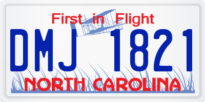 NC license plate DMJ1821