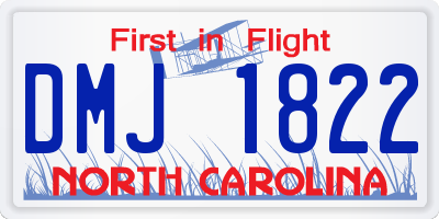 NC license plate DMJ1822