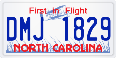 NC license plate DMJ1829