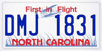 NC license plate DMJ1831