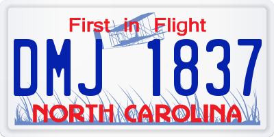 NC license plate DMJ1837